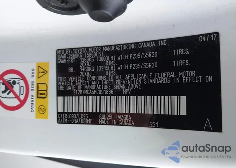 2017 Lexus Rx 350 F Sport из США, поврежденный, VIN 2T2BZMCA5HC091886